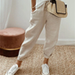👖 Pantalones Informales de Algodón y Lino para Mujer – Transpirables, Cintura Alta y Largo al Tobillo, Elegantes 🌿✨