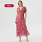 🌸 Vestido escote en V con estampado y tirantes para mujer