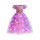 Conjunto de vestido de fiesta luminoso infantil con temática de sirena