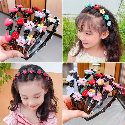 🎀 ¡COMPRA 1 Y LLÉVATE 1 GRATIS! 🌺 Horquilla trenzada para niñas: peinado fácil en 5 minutos y lindos diseños de dibujos animados ✨