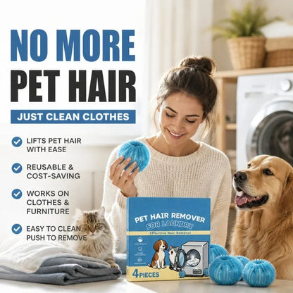 ¡Atrapa el pelo de las mascotas al instante! Bolas de lavandería reutilizables que no se enganchan.