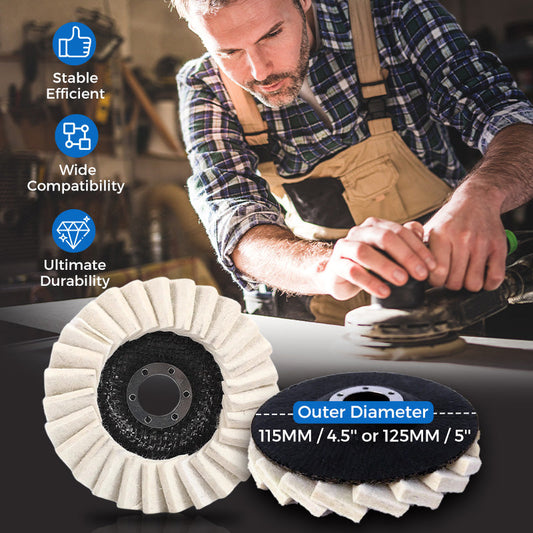 ⚙️ ¡COMPRA 1 Y LLEVA 1 GRATIS! 🔥 Disco de pulido con solapa de fieltro de lana: alto rendimiento, pulido fino y larga duración ✨