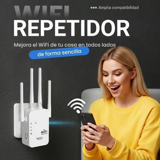 🔥 Amplificador WiFi 2026, 1200Mbps Banda Dual (5GHz/2.4GHz), Amplificador de Señal, Cubre 10,000 pies² y 50 Dispositivos, Repetidor con Puerto Ethernet.