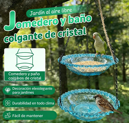 🐦 Comedero para Pájaros Estilo Vintage con Bañera – Fácil de Colgar y Llenar, Ideal para Petirrojos y Herrerillos Azules 🏡✨