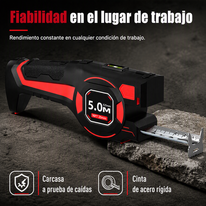 📏🔴 Cinta Métrica Láser 2 en 1 – Guía de Haz Precisa, Medición Digital y Manual para Distancias Exactas 🎯🏠