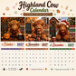 🐮📅 Calendario 2027 Vaca Highland – Diseño Exclusivo de Isabel Kline, A4 Colgante y Risas Todo el Año 🎨✨