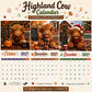 🐮📅 Calendario 2027 Vaca Highland – Diseño Exclusivo de Isabel Kline, A4 Colgante y Risas Todo el Año 🎨✨