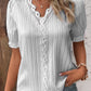 Camisa elegante de encaje liso con cuello en V