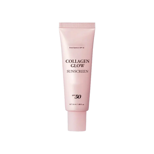 [NUEVO] Protector solar facial de colágeno | FPS 50 de amplio espectro | Fórmula ligera, no pegajosa e hidratante | Sin residuos ni colorantes blancos | Péptidos y centella asiática para un brillo natural y calmante