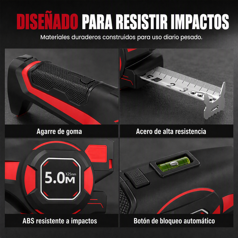 📏🔴 Cinta Métrica Láser 2 en 1 – Guía de Haz Precisa, Medición Digital y Manual para Distancias Exactas 🎯🏠