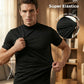 👕 Camiseta Ajustada de Cuello Alto para Hombre – Estilo Moderno y Confortable para Todos los Días ✨🔥