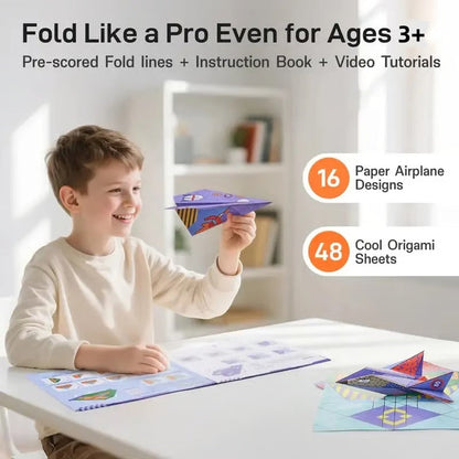 🛩️🧠 Kit creativo de aviones de papel para niños – 🎁 Juego divertido y educativo ✨