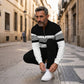 👕 Conjunto Casual de 2 Piezas para Hombre – Sudadera con 1/4 de Cierre, Estampado Gráfico y Corte Relajado, Tallas S-3XL ✨🧑‍🦱
