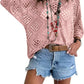 🔥Oferta especial: Blusas de punto estilo boho para mujer con cuello en V y diseño calado.