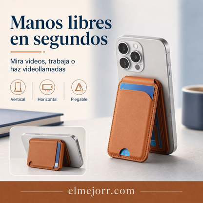 Soporte magnético para teléfono con tarjetero