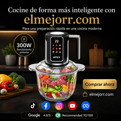 🥩⚡ Picadora Eléctrica Gran Capacidad – Carne Picada en Segundos, Potente y Súper Rápida 🥟🔥