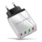🔌⚡ Adaptador USB 4 en 1 Universal – Múltiples Salidas, Carga Rápida Simultánea para Celulares, Tablets y Audífonos 📱✅