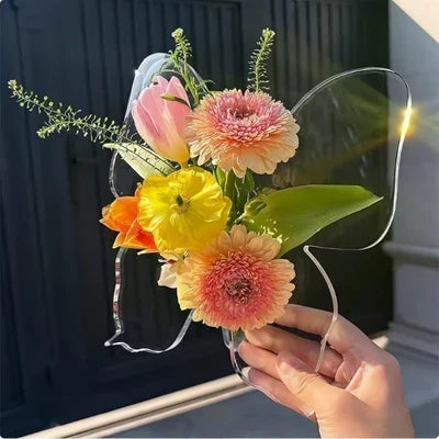 🔥 Florero Decorativo Transparente Inspirado en Mariposas