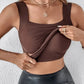 🏆¡Último día con precio especial de 💐 Camisetas sin mangas con cuello en U y sujetador incorporado para mujer.
