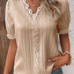 Camisa elegante de encaje liso con cuello en V