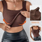 🏆¡Último día con precio especial de 💐 Camisetas sin mangas con cuello en U y sujetador incorporado para mujer.
