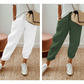 👖 Pantalones Informales de Algodón y Lino para Mujer – Transpirables, Cintura Alta y Largo al Tobillo, Elegantes 🌿✨