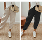 👖 Pantalones Informales de Algodón y Lino para Mujer – Transpirables, Cintura Alta y Largo al Tobillo, Elegantes 🌿✨
