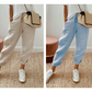 👖 Pantalones Informales de Algodón y Lino para Mujer – Transpirables, Cintura Alta y Largo al Tobillo, Elegantes 🌿✨