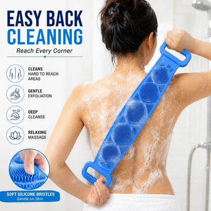 🧼 Cepillo de Silicona para Espalda de Doble Cara – Exfoliante Corporal para Baño con Cerdas Suaves de Silicona