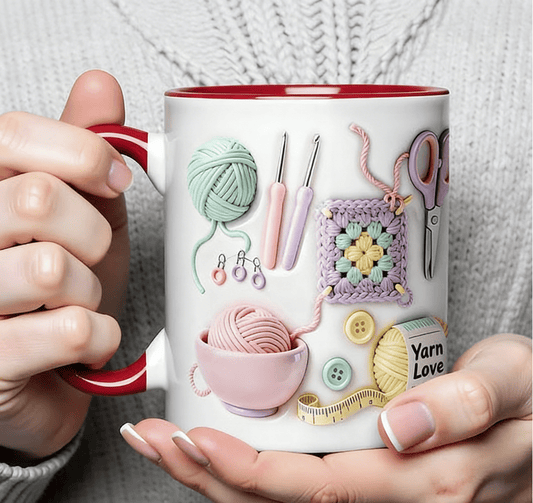 🔥ÚLTIMO DÍA DE REBAJAS ¡50% DE DESCUENTO!🏆Venta relámpago⚡ ¡Más de 50.000 unidades vendidas! Casi agotadas💥Taza Yarn Love, regalo para artesanos y almas creativa