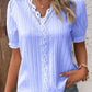 Camisa elegante de encaje liso con cuello en V