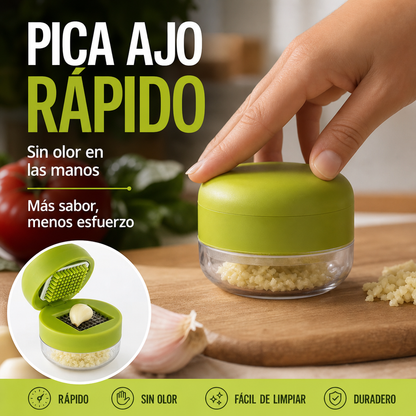 🧄✨ Picador y Prensa de Ajo Mini – Con Recipiente, Pica y Tritura en un Solo Movimiento sin Oler las Manos 🧤💨