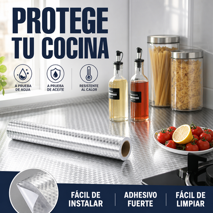 ⏳🔥¡50 % DE DESCUENTO POR TIEMPO LIMITADO! ⏰ Papel tapiz adhesivo para cocina – Protector de salpicaduras impermeable autoadhesivo para cocina