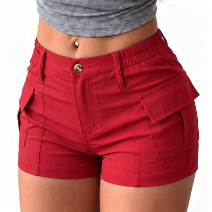 🩳🔥 ¡50% DE DESCUENTO! Pantalones Cortos Cargo de Cintura Alta para Mujer con Bolsillos – Cómodos, Holgados y con Estilo Urbano 👖🎒