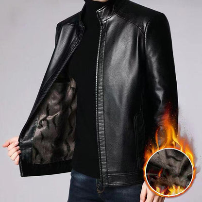 💥 ¡OFERTA DE NAVIDAD! 40% DTO 🥰Chaqueta de piel con forro de felpa para hombre