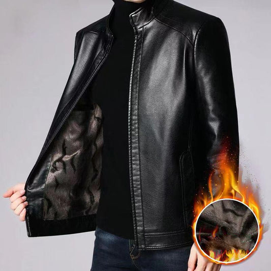 💥 ¡OFERTA DE NAVIDAD! 40% DTO 🥰Chaqueta de piel con forro de felpa para hombre