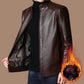 💥 ¡OFERTA DE NAVIDAD! 40% DTO 🥰Chaqueta de piel con forro de felpa para hombre