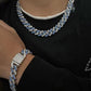 Diamante circonio - Collar de eslabones cubanos
