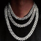 Diamante circonio - Collar de eslabones cubanos