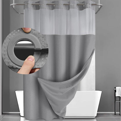 🚿 Cortina de ducha con diseño de waffle – textura elegante, resistente al agua y fácil de mantener | Renueva tu baño con estilo y funcionalidad
