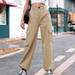 Pantalón cargo de cintura alta y bolsillos múltiples para mujer