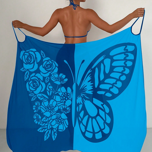 ¡Oferta Relámpago! Último Día ⏰ Vestido-Cubierta de Baño con Diseño de Mariposa para Mujer