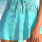 Vestido de Baño con Encaje de Escote en V y Shorts para Mujer - Conjunto de Dos Piezas
