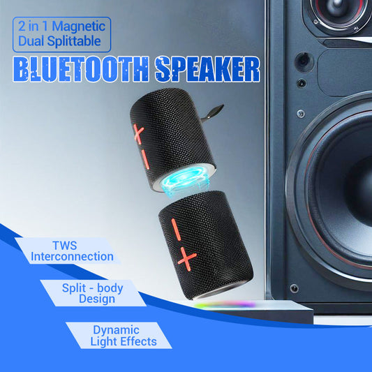 🥳¡OFERTA ESPECIAL 2026!🥳💞¡Más de 50.000 unidades vendidas!💥🏕️🎶 ¡50% de descuento! Altavoz 2 en 1 divisible: se une o separa magnéticamente. Sonido potente de 20 W, batería de larga duración de 4000 mAh. Bluetooth 5.3, TF y AUX.