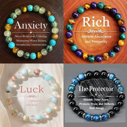 💎✨ Pulsera de Cuentas Piedra Natural – Energía Positiva, Protección Espiritual y Look Bohemio Único 🧘‍♀️🌿