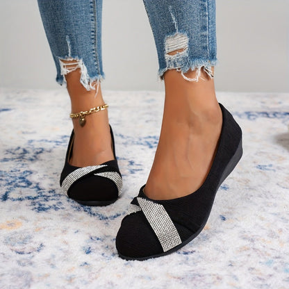 💕Zapatos de Cuña con Rhinestones Ligeros y de Moda para Mujer