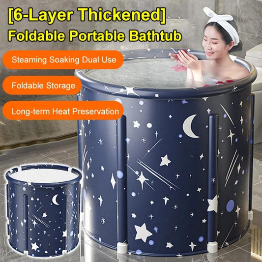 🛁 50% dto. Bañera plegable para adultos – 80 cm de ancho, 6 capas de aislamiento térmico, doble uso con tapa de sauna y drenaje rápido. ¡Ahorra espacio y relájate en casa! ✨💧