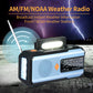 Radio de emergencia solar con manivela para alertas meteorológicas