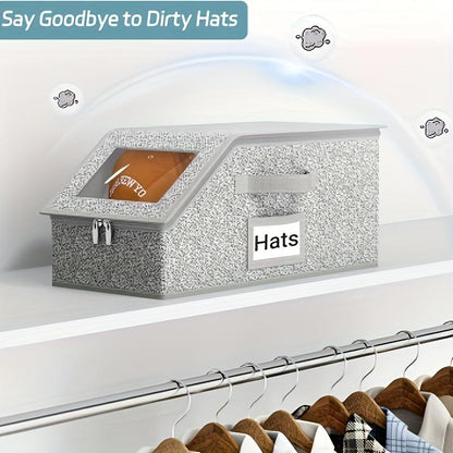 🧢 ¡50% DE DESCUENTO AHORA! 🎉 Cajas apilables para gorras – ahorran espacio, a prueba de polvo y con vista transparente 📦📦