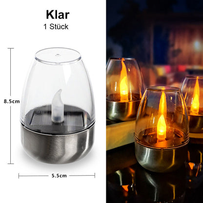 🕯️ Lámpara de escritorio LED con energía solar: sin llama, resistente al agua, encendido automático 🌙✨